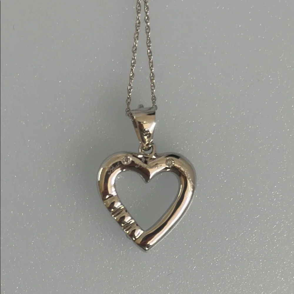 Diamonds 14k real solid gold Heart Necklace